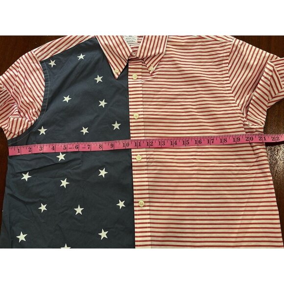 NWT Brooks Brothers American Flag Short Sleeve Shirt Men's Medium Regent Fit $99 - Picture 4 of 6
